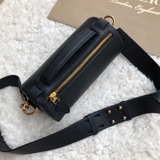 BURBERRY The Leather Barrel Bag. Original Quality Bag including gift box, care book, dust bag, authenticity card. A cylindrical micro bag in block-color leather. Use the military-inspired belt strap to carry it crossbody or on the shoulder. | CRIS&COCO Authentic Quality Designer Bag and Luxury Accessories