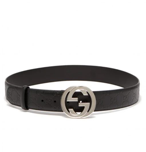 GUCCI Signature GG Logo Leather Belt. Original Quality GUCCI Signature GG Logo Leather Belt including gift box, care book, dust bag, authenticity card. Gucci’s leather Signature belt is subtly patterned with the debossed rhombus motif from the house’s archives. It features a metal-tone metal GG logo plaque and is finished with smooth hand-lacquered edges.| Cris and Coco. Best Quality Designer Bags and Luxury Accessories