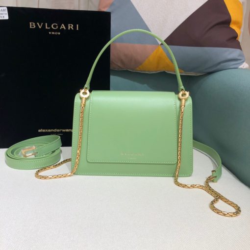 ALEXANDER WANG x BVLGARI Belt Bag. Original Quality Bag including gift box, care book, dust bag, authenticity card. The belt bag is a dream to style, as it features two detachable straps and a detachable handle and can be worn on the waist, as a crossbody bag, as a clutch or over the shoulder. BVLGARI and ALEXANDER WANG have reprised Serpenti Through The Eyes of ALEXANDER WANG for 2020, with the exciting addition of two brand new bags. While the two in-demand fashion houses may not reveal themselves to be the most obvious collaborators at a superficial glance, they have nonetheless merged to produce their latest capsule collection infusing allure with innovation. | Cris and Coco Authentic Quality designer bags and luxury accessories.