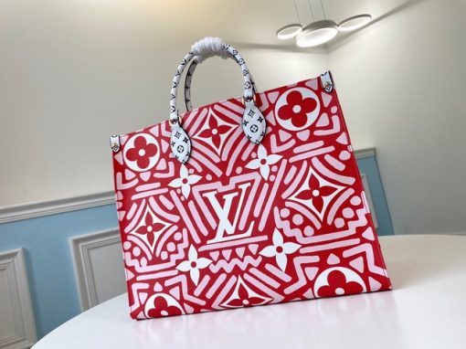 LOUIS VUITTON Crafty Onthego GM. Original Quality Bag including gift box, care book, dust bag, authenticity card. Part of the LV Crafty capsule collection for Fall 2020, the Onthego GM tote bag takes on a graphic vibe thanks to its Monogram Giant canvas with a bold graffiti-inspired allover print. As useful on workdays as weekends, this stylish tote’s boxy shape means lots of room inside for office files and a laptop. | CRIS&COCO Authentic Quality Designer Bags and Luxury Accessories