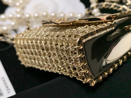 CHANEL Long Necklace. This CHANEL Long Necklace- Gold, Black & Pearly White is part of the Spring-Summer 2021 fashion collection. The artistry and craftsmanship of the House of CHANEL.| CRIS&COCO Authentic Quality Designer Bags and Luxury Accessories