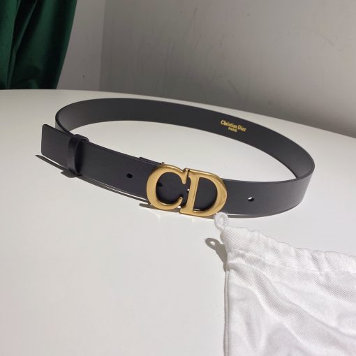 DIOR Saddle Belt. 'CD' buckle & a slim silhouette