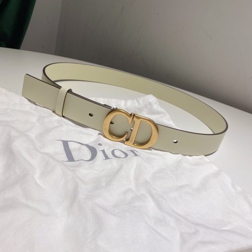 DIOR Saddle Belt. 'CD' buckle & a slim silhouette