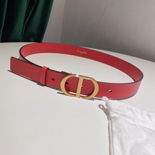 DIOR 30 Montaigne Belt, gold-finish metal 'CD' buckle