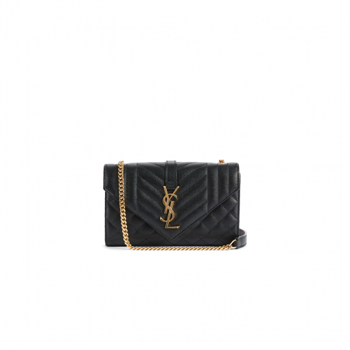 SAINT LAURENT Small Envelope Bag, horizontal and vertical quilted chain bag