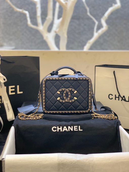 CHANEL Chain Around CC Filigree Vanity Bag.