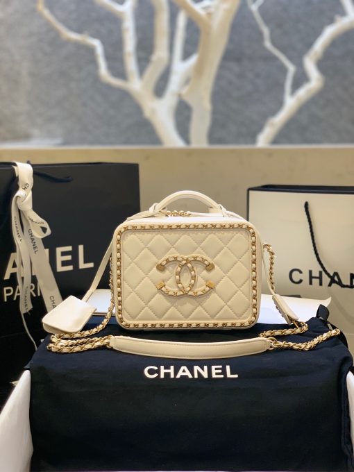 CHANEL Chain Around CC Filigree Vanity Bag.