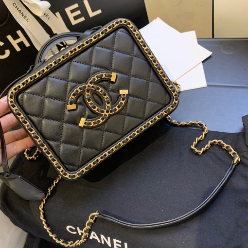 CHANEL Chain Around CC Filigree Vanity Bag.