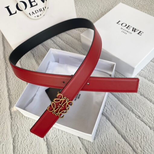 LOEWE Anagram Belt. Original Quality Belt including gift box, care book, dust bag, authenticity card. This belt is crafted in smooth calfskin with a LOEWE Anagram buckle. The label’s now-iconic Anagram – rendered in gleaming golden/silver/black tone metal – takes no lesser pride of place, though. Originally designed in 1970 in homage to the label’s founder and refreshed when Jw Anderson took over the reins, it’s an icon that points to the past and future at once.  | CRIS&COCO Authentic Quality Designer Bag and Luxury Accessories