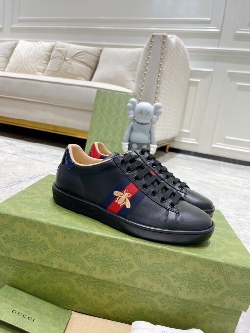 GUCCI Sneaker. Original Quality Sneaker including gift box, care book, dust bag, authenticity card. The classic low-top sneaker in leather with Web detail. These are so great that they would soon become a part of your every day wardrobe. | CRIS&COCO Authentic Quality Designer Bags and Luxury Accessories