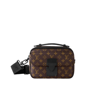 LOUIS VUITTON S Lock Messenger: A Fusion of Timeless Elegance and Modern Style. The S Lock Messenger in Monogram Macassar canvas showcases a unique closure, drawing inspiration from a trunk lock crafted by Georges Vuitton back in 1886. A meticulous finishing technique imparts the magnetic metal clasp with a strikingly contemporary appearance. Moreover, this avant-garde bag boasts a spacious zipped compartment, reminiscent of classic trunks, along with a luxurious leather handle and an iconic LV signature strap. Together, these features render it a fashionable and convenient accessory. | CRIS&COCO Authentic Quality Designer Bags and Luxury Accessories