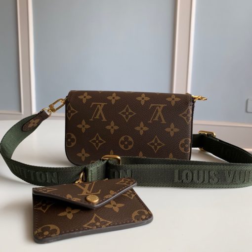 LOUIS VUITTON Multi Pochette Félicie Strap & Go. Original Quality Bag including gift box, care book, dust bag, authenticity card. Inspired by the versatile Félicie Pochette, the Félicie Strap & Go in iconic Monogram canvas offers even more options. The main pouch holds everyday essentials, including a smartphone, while a removable mini-pouch, ideal for a transport or contactless card, is attached to the jacquard strap. The strap can be adjusted for multiple carry options.