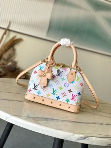 LV x TM Alma BB. Authentic quality luxury bag crafted in genuine leather comes with authenticity card, dust bag and gift bag. A Timeless Icon Reimagined in Murakami’s Playful Palette. Inspired by a 1930s Art Deco design, this special edition of the Alma BB exudes a celebratory charm with its vibrant multicolored Monogram coated canvas from the Louis Vuitton x Murakami collection. Drawing from the Japanese artist’s playful palette, the design is beautifully complemented by the House’s signature natural cowhide leather, which graces the refined Toron top handles, structured base, removable strap, and the exclusive LV x TM keybell—adding a timeless touch of elegance. | PURSE POP UP LIVE LV x TM Alma BB. Authentic quality luxury bag crafted in genuine leather comes with authenticity card, dust bag and gift bag. A Timeless Icon Reimagined in Murakami’s Playful Palette. Inspired by a 1930s Art Deco design, this special edition of the Alma BB exudes a celebratory charm with its vibrant multicolored Monogram coated canvas from the Louis Vuitton x Murakami collection. Drawing from the Japanese artist’s playful palette, the design is beautifully complemented by the House’s signature natural cowhide leather, which graces the refined Toron top handles, structured base, removable strap, and the exclusive LV x TM keybell—adding a timeless touch of elegance.