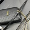 SAINT LAURENT Gaby Chain Pouch. Original Quality Bag including gift box, care book, dust bag, authenticity card. Crafted from lambskin leather this Gaby zipped pouch decorated with the Cassandre and Carré-quilted overstitching.