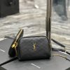 SAINT LAURENT Gaby Chain Pouch. Original Quality Bag including gift box, care book, dust bag, authenticity card. Crafted from lambskin leather this Gaby zipped pouch decorated with the Cassandre and Carré-quilted overstitching.