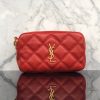 SAINT LAURENT Becky Double-Zip Pouch in Quilted Leather.