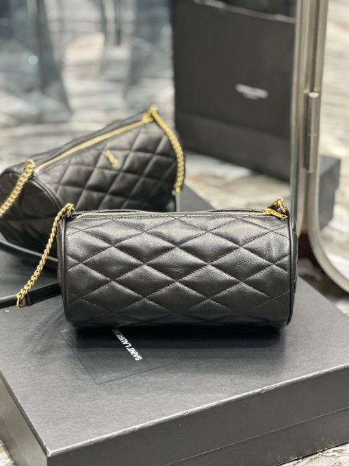 SAINT LAURENT Sade Tube Bag. Original Quality Bag including gift box, care book, dust bag, authenticity card. Saint Laurent "Sade" shoulder bag in quilted lambskin leather. Features YSL logo lettering on front Chain/leather shoulder strap, zip top closure Interior, one slip pocket.