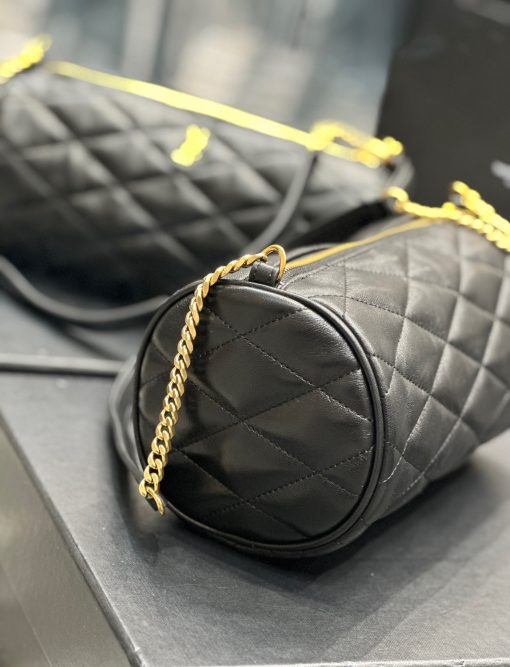 SAINT LAURENT Sade Tube Bag. Original Quality Bag including gift box, care book, dust bag, authenticity card. Saint Laurent "Sade" shoulder bag in quilted lambskin leather. Features YSL logo lettering on front Chain/leather shoulder strap, zip top closure Interior, one slip pocket.