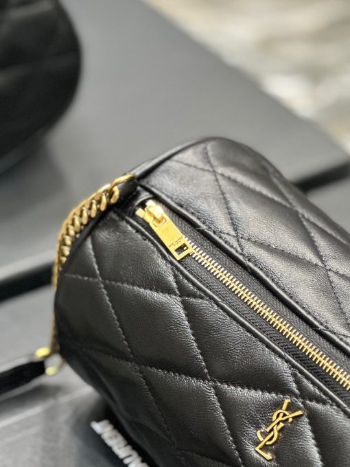 SAINT LAURENT Sade Tube Bag. Original Quality Bag including gift box, care book, dust bag, authenticity card. Saint Laurent "Sade" shoulder bag in quilted lambskin leather. Features YSL logo lettering on front Chain/leather shoulder strap, zip top closure Interior, one slip pocket.