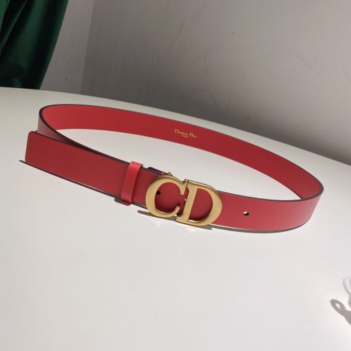 DIOR Saddle Belt. 'CD' buckle & a slim silhouette