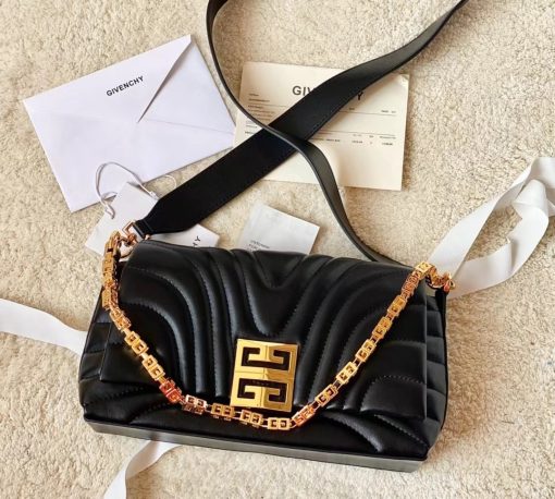 GIVENCHY Small 4G Soft Bag. Original Quality Wallet including gift box, care book, dust bag, authenticity card. Part of the brand's '4G Soft' line. Chic and classic, it's made from quilted leather that's buttery soft and has gleaming gold-tone '4G' hardware.