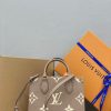 LOUIS VUITTON Onthego PM. Original Quality Bag including gift box, care book, dust bag, authenticity card. Inspired by Louis Vuitton’s famous Sac Plat from 1968, the Onthego PM tote is fashioned in Monogram Empreinte leather, embossed with a Giant Bicolor Monogram pattern. This smaller version of the original Onthego fits essentials such as an iPad Mini. Articulated top handles and an adjustable removable strap offer a variety of carry options.