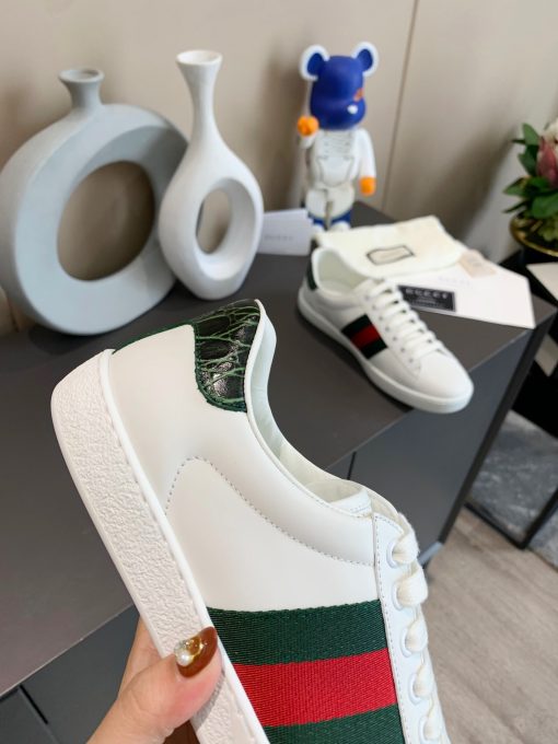 GUCCI Sneaker. Original Quality Sneaker including gift box, care book, dust bag, authenticity card. The classic low-top sneaker in leather with Web detail. These are so great that they would soon become a part of your every day wardrobe.