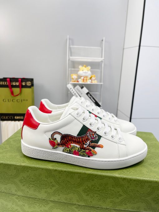 GUCCI Sneaker. Original Quality Sneaker including gift box, care book, dust bag, authenticity card. The classic low-top sneaker in leather with Web detail. These are so great that they would soon become a part of your every day wardrobe.