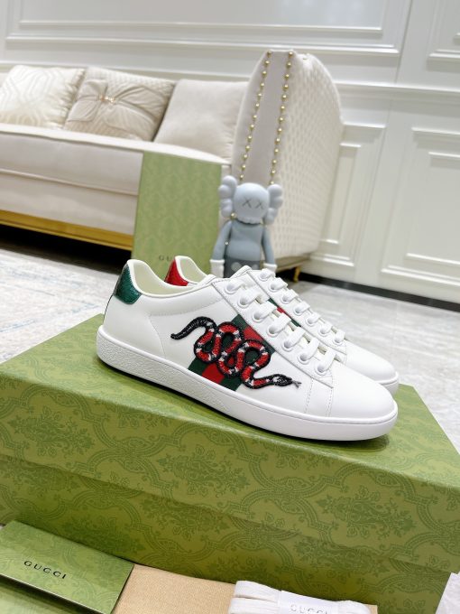 GUCCI Sneaker. Original Quality Sneaker including gift box, care book, dust bag, authenticity card. The classic low-top sneaker in leather with Web detail. These are so great that they would soon become a part of your every day wardrobe.