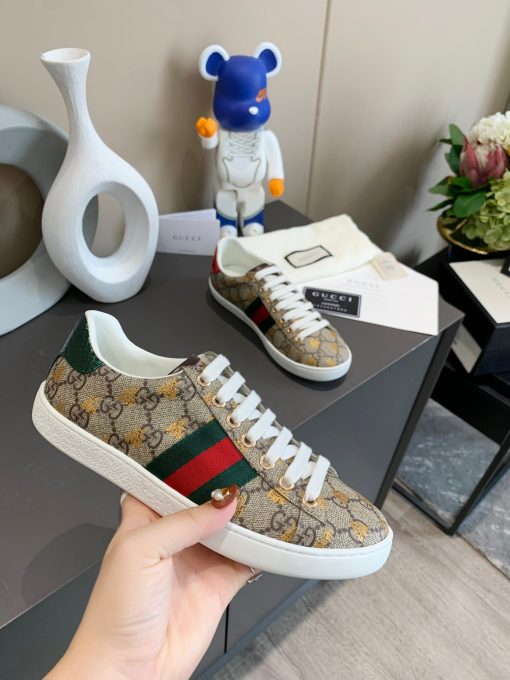 GUCCI Sneaker. Original Quality Sneaker including gift box, care book, dust bag, authenticity card. The classic low-top sneaker in leather with Web detail. These are so great that they would soon become a part of your every day wardrobe.