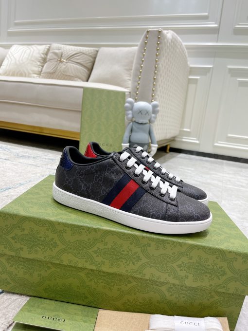 GUCCI Sneaker. Original Quality Sneaker including gift box, care book, dust bag, authenticity card. The classic low-top sneaker in leather with Web detail. These are so great that they would soon become a part of your every day wardrobe.