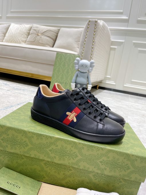 GUCCI Sneaker. Original Quality Sneaker including gift box, care book, dust bag, authenticity card. The classic low-top sneaker in leather with Web detail. These are so great that they would soon become a part of your every day wardrobe.