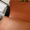 CELINE Teen Triomphe. High-End Quality Bag including gift box, care book, dust bag, authenticity card. In 2018, Hedi Slimane released the original Triomphe to much acclaim. Since then, the stylish purse has been spotted on the arms of celebrities and fashion insiders across the world. With its smooth leather exteriors and minimalistic hardware, the crossbody design reconciles fashion and function, featuring Celine's signature golden Triomphe logo fastener. It has attracted the attention of bag collectors and fashion historians alike for its sophisticated yet simple design. This classic piece has inspired a series of spinoffs, proving its timelessness and forever cementing the Triomphe as a fashion icon.
