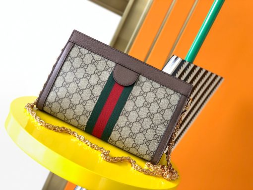 GUCCI Ophidia GG Supreme Chain Strap Shoulder Bag.