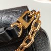 LOUIS VUITTON Favorite: Effortlessly Chic, Versatile Style. Meet The Favorite—a stunning blend of elegance and versatility. Crafted from soft, grained leather adorned with a bold oversized embossed Monogram pattern, this bag is the epitome of chic style. Feminine pleats add a couture-inspired touch, while the gold-tone magnetic lock pays homage to the Maison's storied heritage. With its removable and adjustable strap, The Favorite offers multiple ways to wear: short-shoulder or cross-body for day, and a detachable gold-tone chain for a glamorous evening look. Effortlessly stylish and endlessly adaptable, The Favorite is the perfect accessory for every occasion.