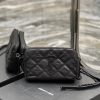SAINT LAURENT Becky Double-Zip Pouch in Quilted Leather.