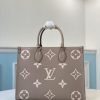 LOUIS VUITTON Onthego MM. Original Quality Bag including gift box, care book, dust bag, authenticity card. The OnTheGo MM is a medium-sized tote bag with two sets of handles, long and short, for hand and shoulder carry. Fashioned from supple grained cowhide leather, it features a Monogram pattern, printed on and embossed into the leather. The spacious interior, which can hold a laptop and other work essentials, make it a versatile everyday bag.
