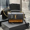 SAINT LAURENT Sunset Medium Chain Bag. Original Quality Bag including gift box, care book, dust bag, authenticity card. Perfect for the girl-on-the-go, the medium Sunset shoulder bag from Saint Laurent is a real all-rounder. Crafted from smooth leather, this monogrammed accessory can be slung across the body or slipped over the shoulder for your preferred styling. Cassandre bag with front flap with magnetic snap closure decorated with iconic YSL signature, featuring side gussets and leather-encased key ring.