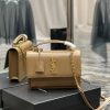 SAINT LAURENT Sunset Medium Chain Bag. Original Quality Bag including gift box, care book, dust bag, authenticity card. Perfect for the girl-on-the-go, the medium Sunset shoulder bag from Saint Laurent is a real all-rounder. Crafted from smooth leather, this monogrammed accessory can be slung across the body or slipped over the shoulder for your preferred styling. Cassandre bag with front flap with magnetic snap closure decorated with iconic YSL signature, featuring side gussets and leather-encased key ring.