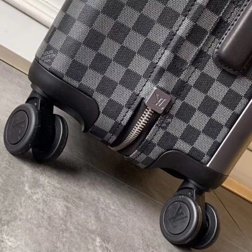 LOUIS VUITTON Horizon 55 Rolling Suitcase Carry On. Original Quality Suitcase including gift box, care book, dust bag, authenticity card. Meet the future of luxurious rolling luggage. Imagined by Marc Newson, widely acknowledged as the most influential industrial designer of his generation, this lightweight 4-wheeled carry-on has a completely flat interior thanks to its large external cane. Every detail exudes innovation and lightness: from the discreet new TSA lock to the most comfortable wheels ever designed by Louis Vuitton. Travel in style with your Horizon 55, which offers surprisingly large interior capacity for a cabin-friendly bag.