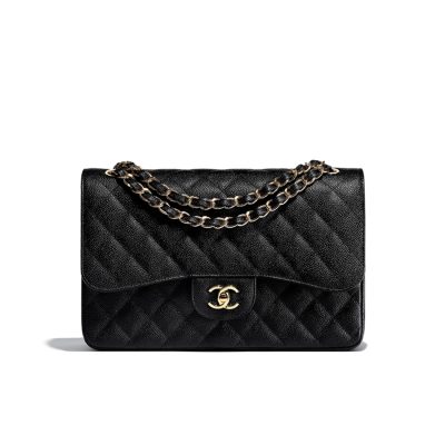 CHANEL Classic Flap Jumbo Bag. Original Quality Bag including gift box, care book, dust bag, authenticity card. Chanel Classic Mademoiselle Chain Lambskin Flap Bag. This quintessential Chanel must-have is marked with the iconic CC buckle and adorned with the stunning all gold-plated Mademoiselle Chain straps. This is the classic you love with a twist. Wear it as a clutch, on the shoulder or even cross-body for hands-free convenience.