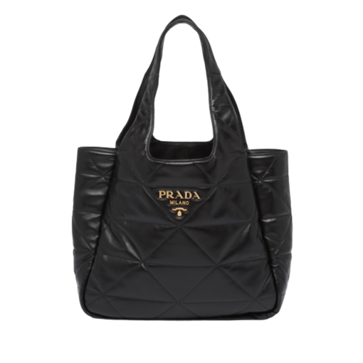 PRADA Nappa Tote Bag. High-End Quality Bag including gift box, care book, dust bag, authenticity card. An unusual triangle motif creates three-dimensional plays on this nappa-leather shopper bag, reinterpreting the iconic Prada shape. Defined by a versatile allure, the style is completed by a magnetic clasp and signature enameled-metal triangle logo.