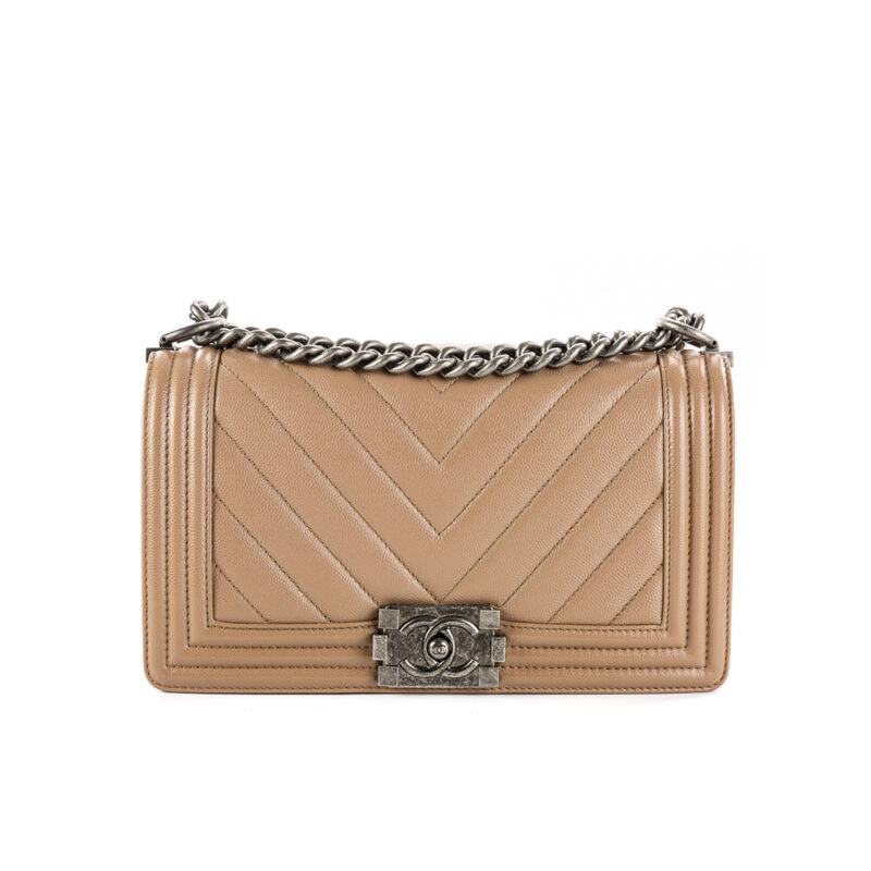 Chevron Quilted Leather Flap Bag