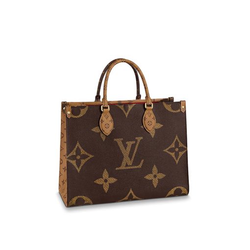 LOUIS VUITTON Onthego MM. Original Quality Bag including gift box, care book, dust bag, authenticity card. The name says it all: Onthego MM takes care of business or shopping, with plenty of room for a busy woman’s essentials. With classic Monogram canvas on one side and Monogram Reverse on the other, it is virtually two bags in one. Twin Toron top handles and two shoulder straps offer several different carry styles, for extra versatility.