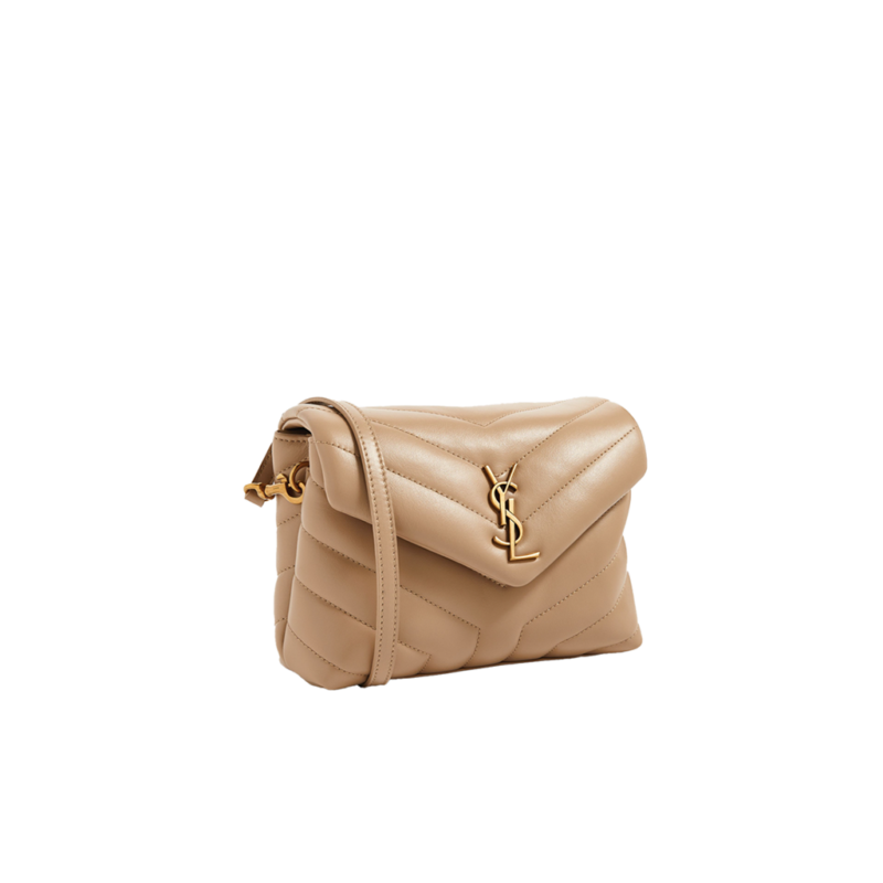 SAINT LAURENT Toy Loulou MatelassΓ© Mini Bag. If asked to describe the design of the SAINT LAURENT Toy Loulou MatelassΓ© Mini Bag in a few words, weβd say that it is a feminine bag with a slight rock and roll feel to it. One of the most noticeable things about the look of the LouLou is the padded quilted leather, a feature which gives the bag more volume. The leather padded chain handles and the metal interlocking YSL initials on the front flap, make it a bold, yet still classic, luxury handbag. Versatility is another strong point of the YSL LouLou bag, and it can definitely be dressed up or down for any occasion. The chain strap is moveable, which means it can also be worn as a crossbody bag.