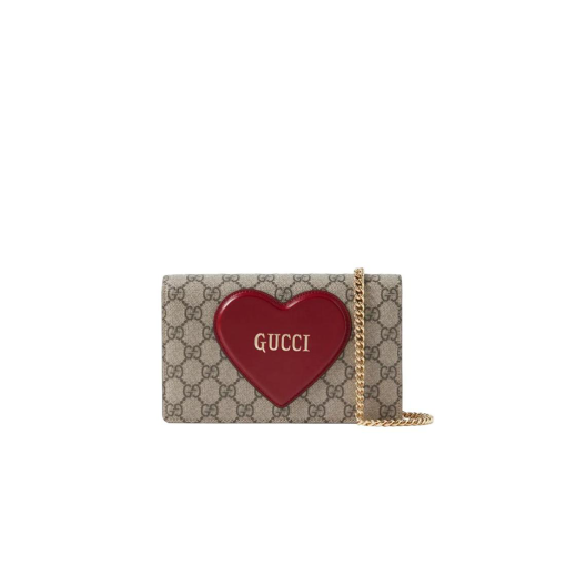 GUCCI GG Supreme Canvas Heart Logo Bag.