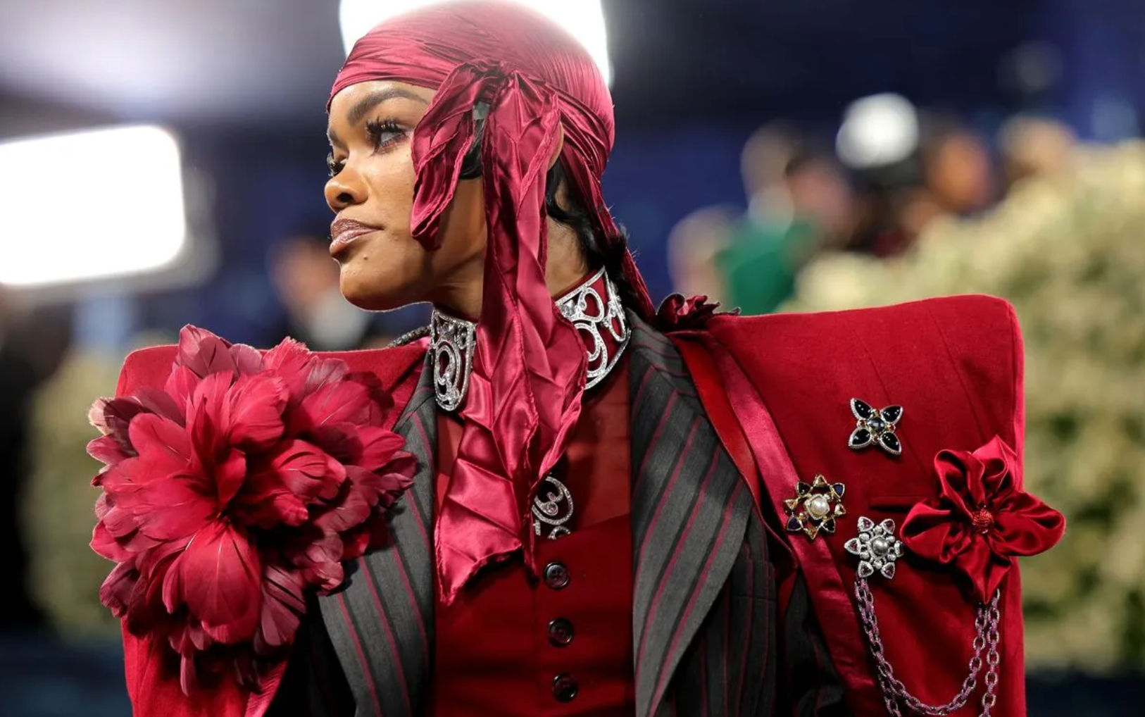 Teyana Taylor in sculptural red Met Gala 2025 gown Teyana Taylor in sculptural red Met Gala 2025 gown