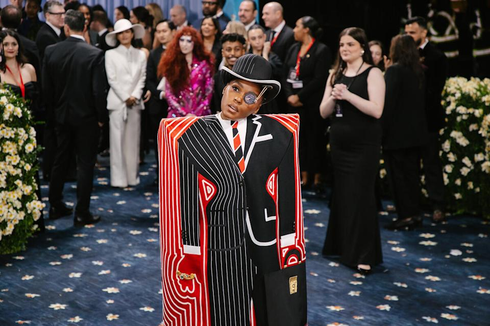 Janelle Monáe in deconstructed Thom Browne Met Gala 2025 outfit Janelle Monáe in deconstructed Thom Browne Met Gala 2025 outfit