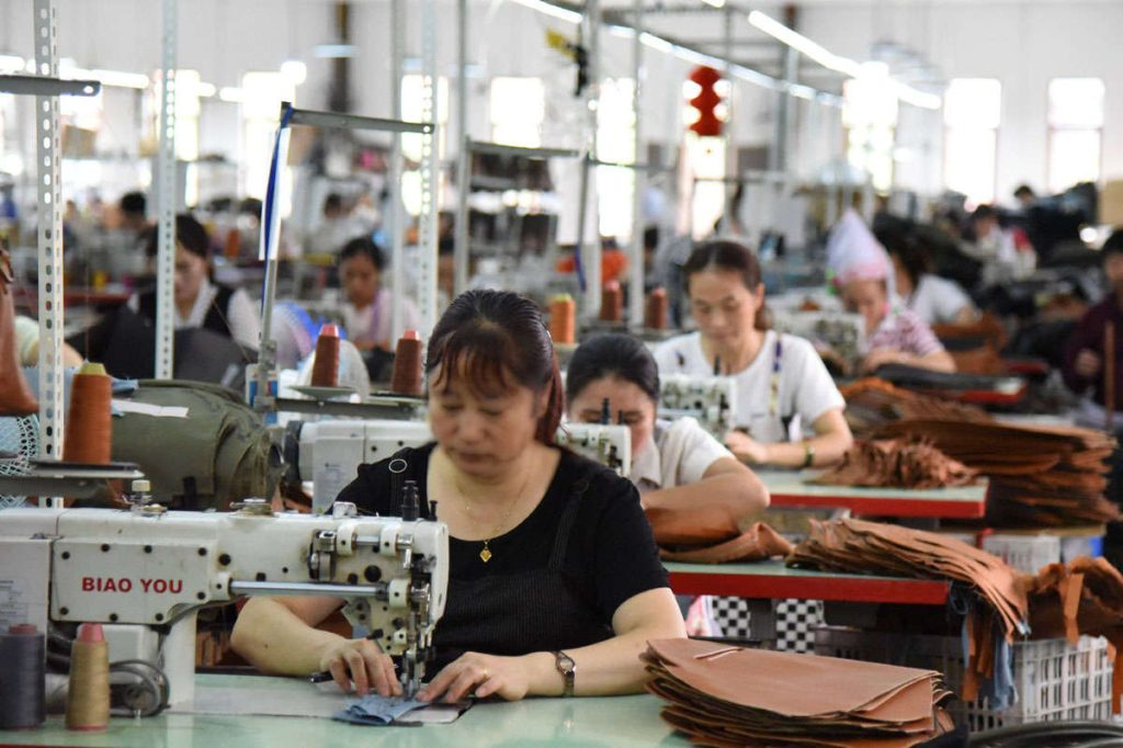 Inside a luxury leather goods factory in China