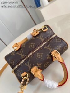 Nano Speedy Dating. Authentic quality luxury bag crafted in genuine leather comes with authenticity card, dust bag and gift bag. Love at First Carry — Your Valentine’s Day Crush. Meet the Nano Speedy Dating—a limited-edition charmer made for Valentine’s Day. Designed to spark instant love, this mini bag is crafted from LV’s iconic Monogram coated canvas, accented with rich cowhide leather and gleaming gold-tone hardware. Its playful silhouette holds just the essentials, perfect for a romantic day out or a stylish everyday moment. Whether worn cross-body or carried by hand, the Nano Speedy Dating is the sweetest way to say je t’aime—to someone special or yourself.